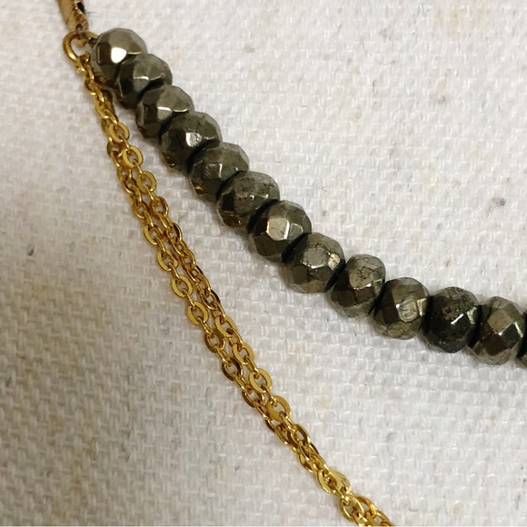 BRANDED Double Strand Necklace with Gold Tone Chain - Picture 5 of 14